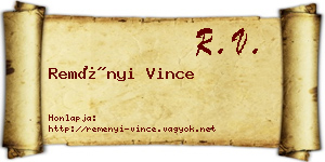 Reményi Vince névjegykártya